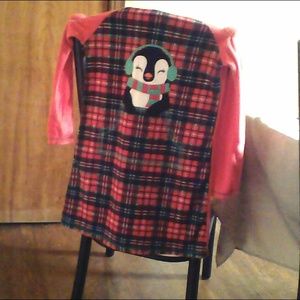 Girls Sleepwear Plaid Penguin dress